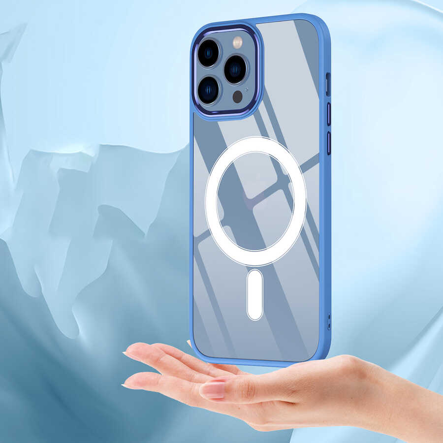 Apple iPhone 12 Pro Uyumlu Kılıf Wireless Şarj Özellikli Zore Krom Magsafe Silikon Kapak - 7