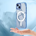 Apple iPhone 13 Uyumlu Kılıf Wireless Şarj Özellikli Zore Krom Magsafe Silikon Kapak - 7