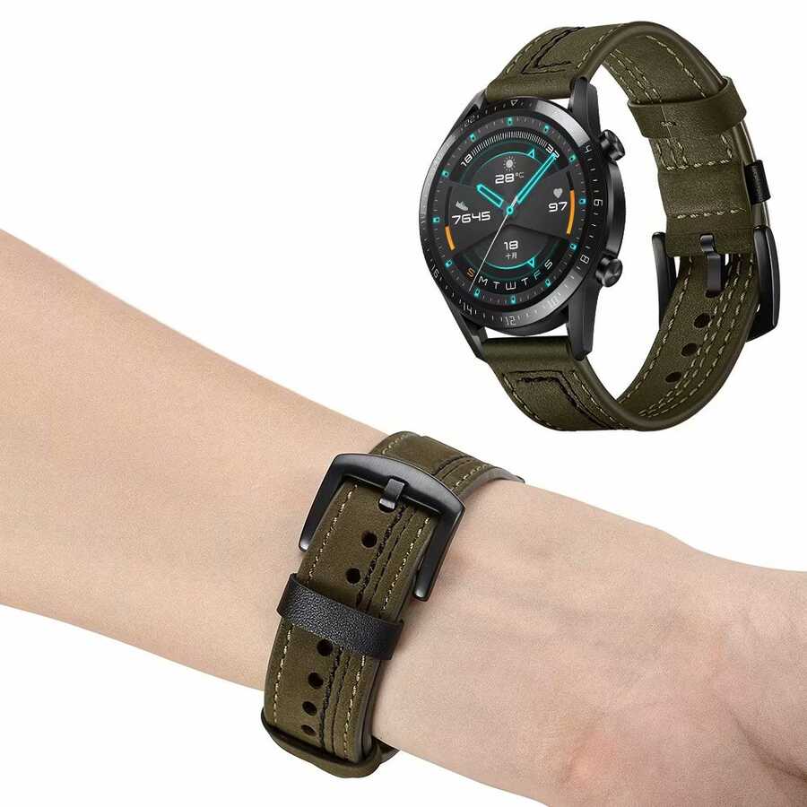Huawei Watch GT 3 42mm Uyumlu KRD-19 Deri Kordon - 5