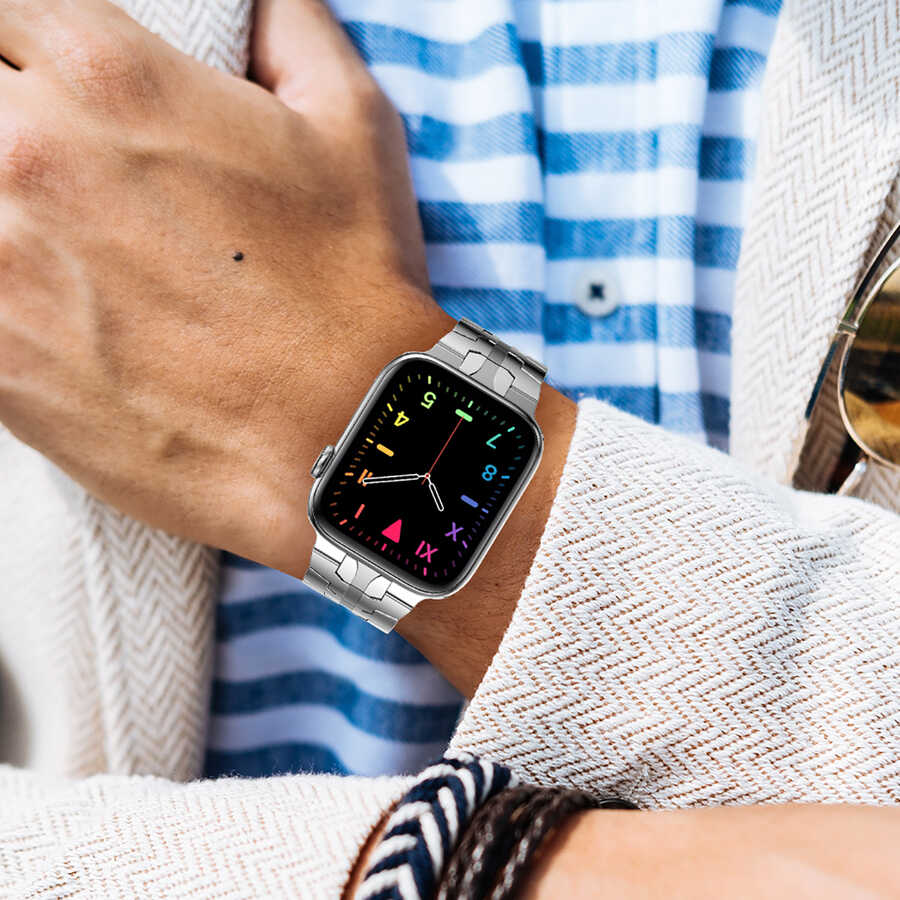 ​​​Apple Watch 42mm Uyumlu KRD-63 Metal Kordon - 13