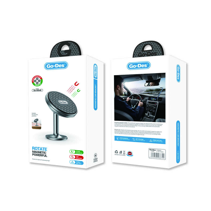 Go Des GD-HD646 Magnetik Araç İçi Telefon Tutucu Düz Zemin Versiyon - 1