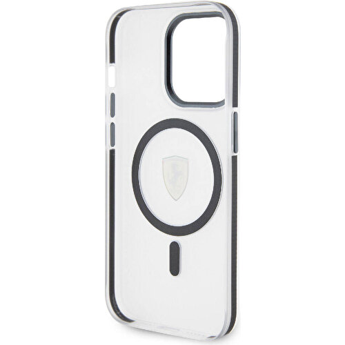 Apple iPhone 15 Pro Max Uyumlu Kılıf Ferrari Orjinal Lisanslı Magsafe Şarj Özellikli Kontrast Bumper SF Ring Kapak