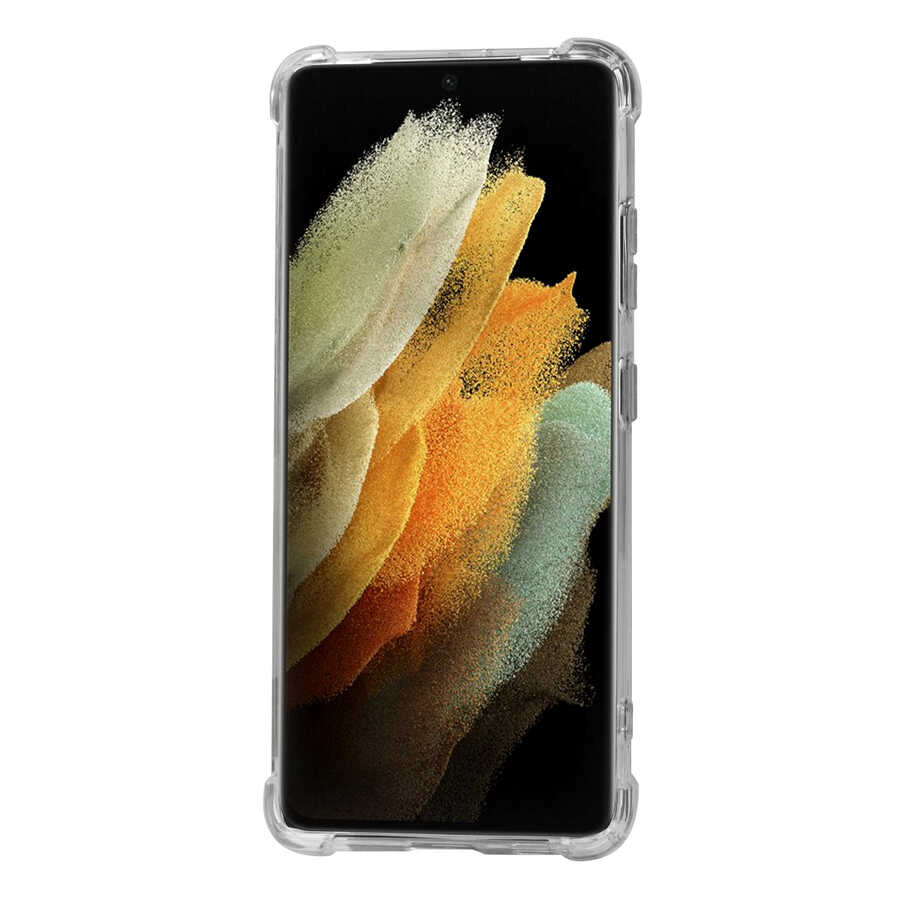 Samsung Galaxy S21 Ultra Uyumlu Kılıf Zore Standlı Süper Silikon Kapak - 3