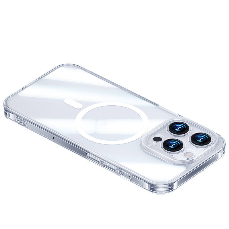 Apple iPhone 14 Pro Max Uyumlu Kılıf Magsafe Şarj Özellikli Benks Magnetic Shiny Glass Serisi Kapak - 2