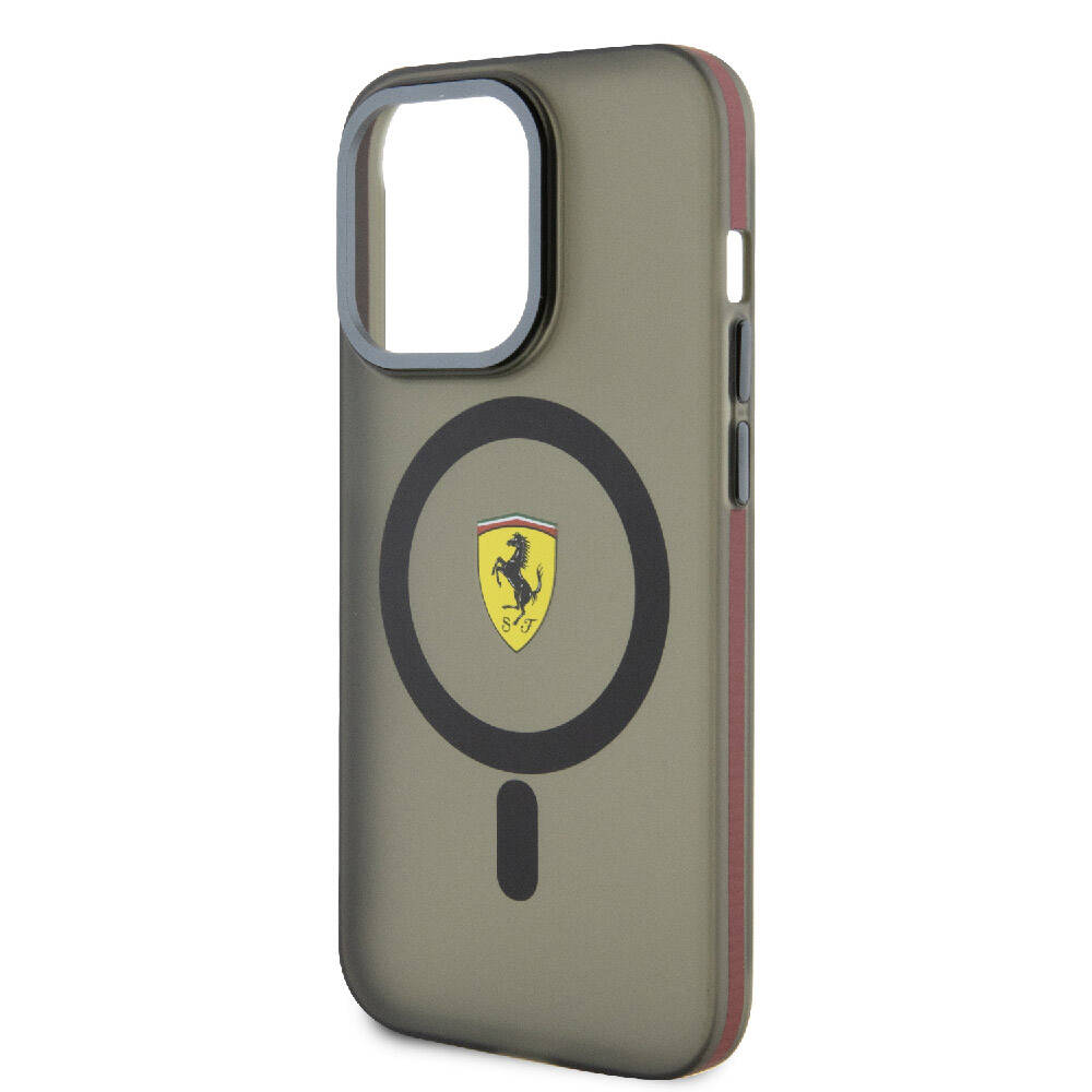 Apple iPhone 15 Pro Uyumlu Kılıf Ferrari Orjinal Lisanslı Magsafe Şarj Özellikli Kontrast Bumper Kapak - 5