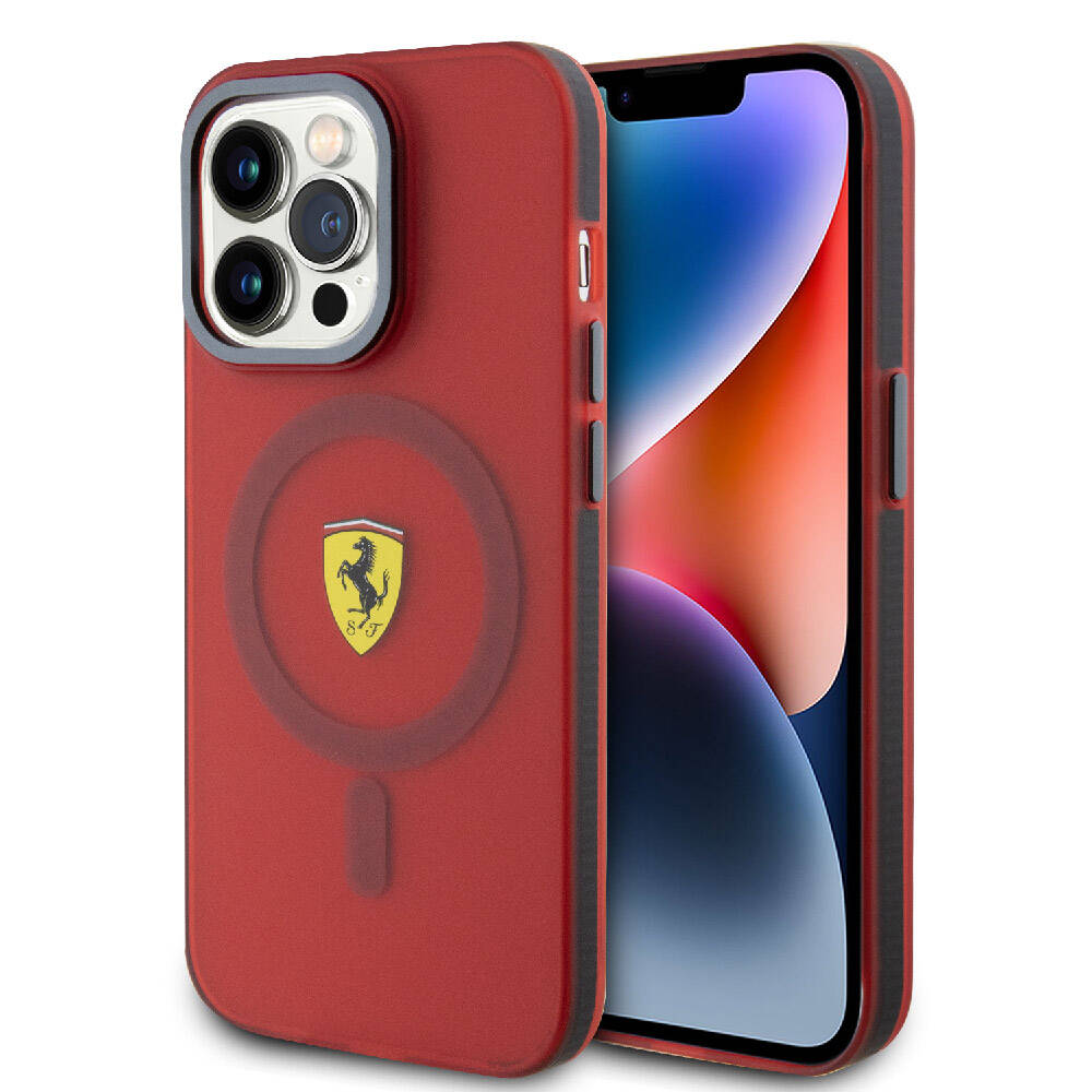 Apple iPhone 15 Pro Uyumlu Kılıf Ferrari Orjinal Lisanslı Magsafe Şarj Özellikli Kontrast Bumper Kapak - 7