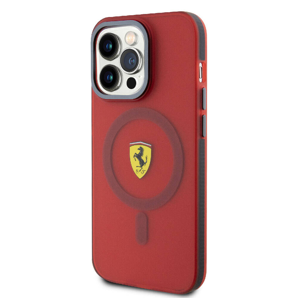 Apple iPhone 15 Pro Uyumlu Kılıf Ferrari Orjinal Lisanslı Magsafe Şarj Özellikli Kontrast Bumper Kapak - 8