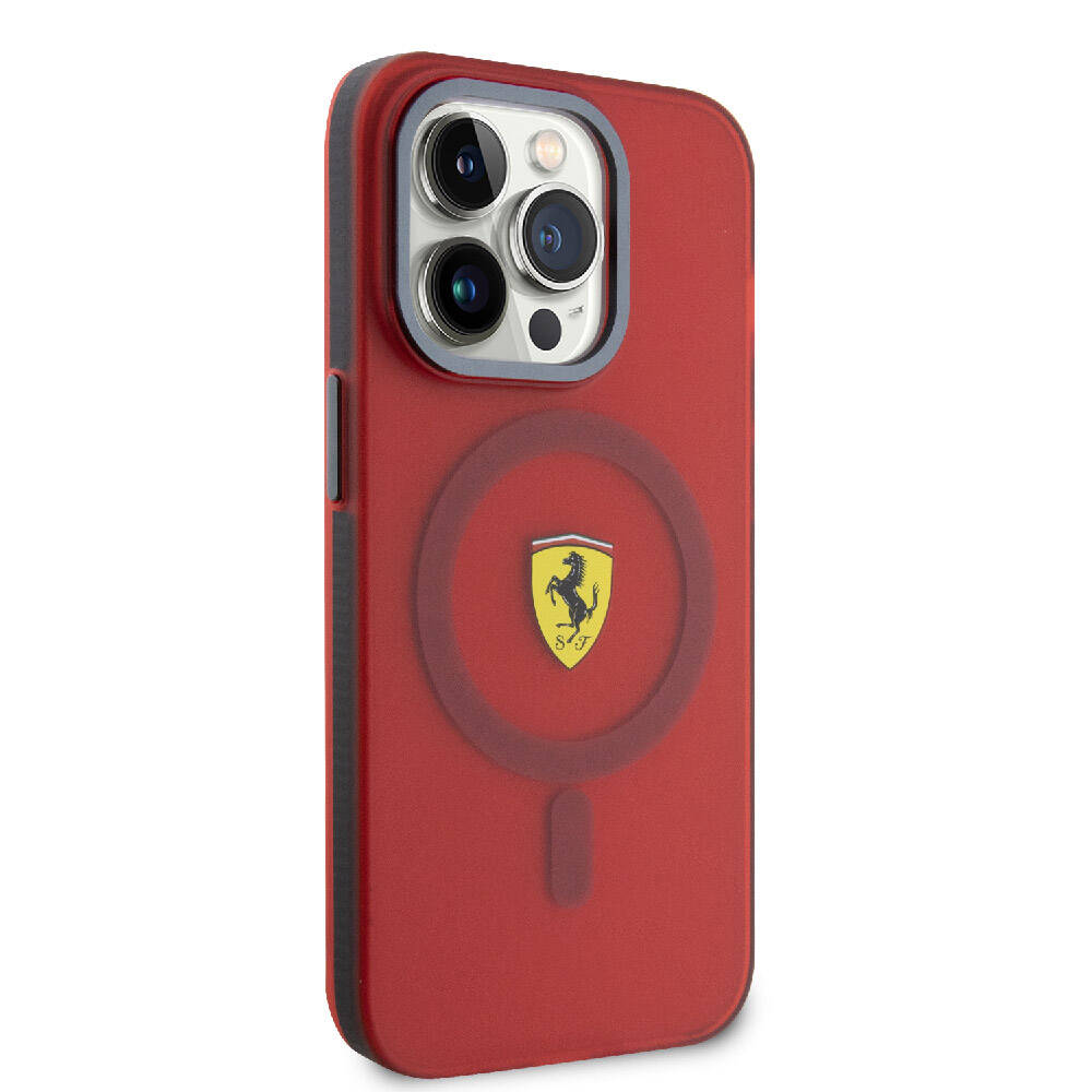 Apple iPhone 15 Pro Uyumlu Kılıf Ferrari Orjinal Lisanslı Magsafe Şarj Özellikli Kontrast Bumper Kapak - 9