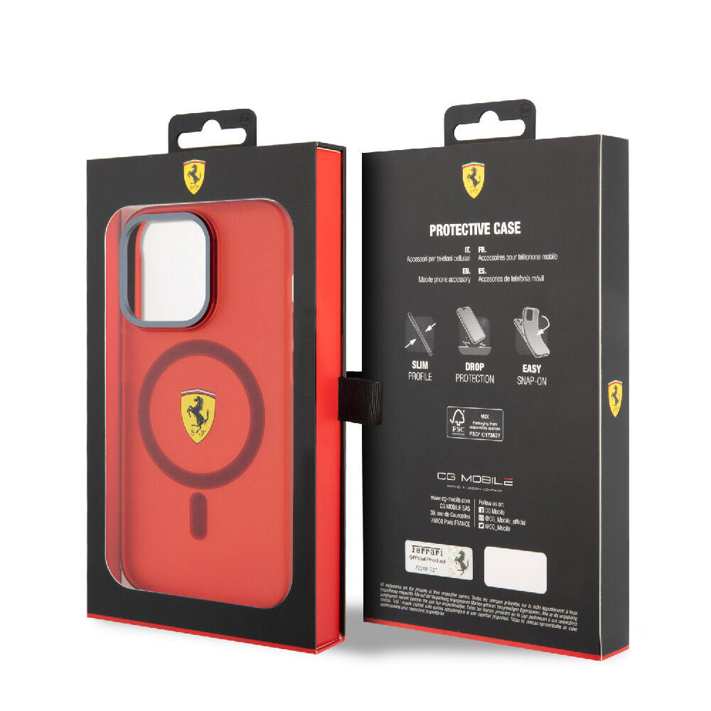 Apple iPhone 15 Pro Max Uyumlu Kılıf Ferrari Orjinal Lisanslı Magsafe Şarj Özellikli Kontrast Bumper Kapak - 3