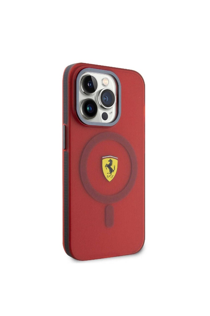 Apple iPhone 15 Pro Max Uyumlu Kılıf Ferrari Orjinal Lisanslı Magsafe Şarj Özellikli Kontrast Bumper Kapak