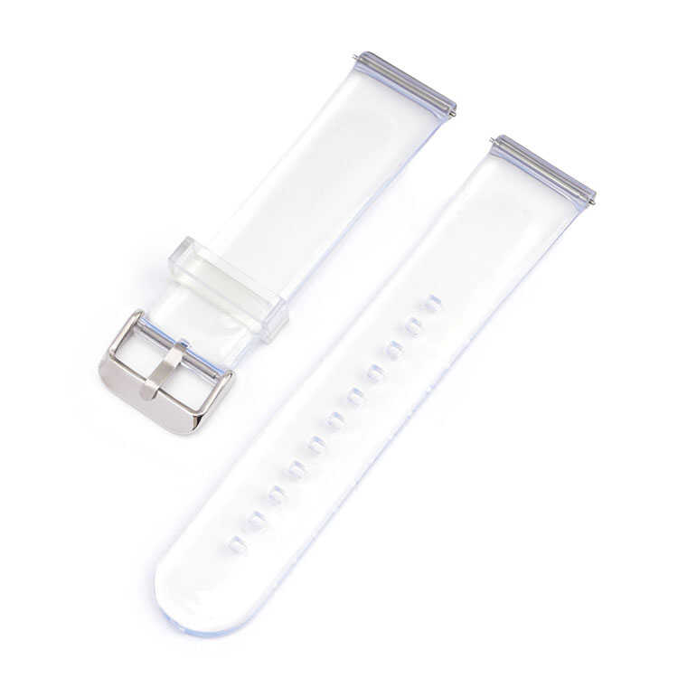 Huawei GT2 46mm Uyumlu Kordon Silikon Şeffaf Transparan Esnek KRD-13 Kayış 