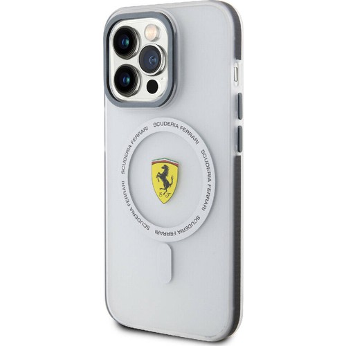 Apple iPhone 15 Pro Uyumlu Kılıf Ferrari Orjinal Lisanslı Magsafe Şarj Özellikli Kontrast Bumper SF Ring Kapak