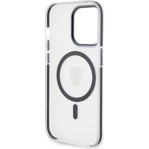 Apple iPhone 15 Pro Uyumlu Kılıf Ferrari Orjinal Lisanslı Magsafe Şarj Özellikli Kontrast Bumper SF Ring Kapak