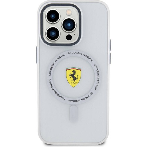 Apple iPhone 15 Pro Uyumlu Kılıf Ferrari Orjinal Lisanslı Magsafe Şarj Özellikli Kontrast Bumper SF Ring Kapak