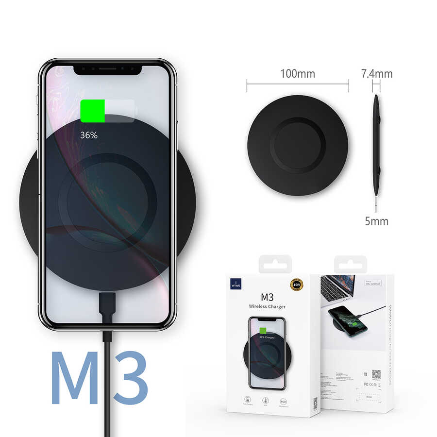 Wiwu M3 Wireless Magnetik Şarj 15W iOS Android Destekli - 7