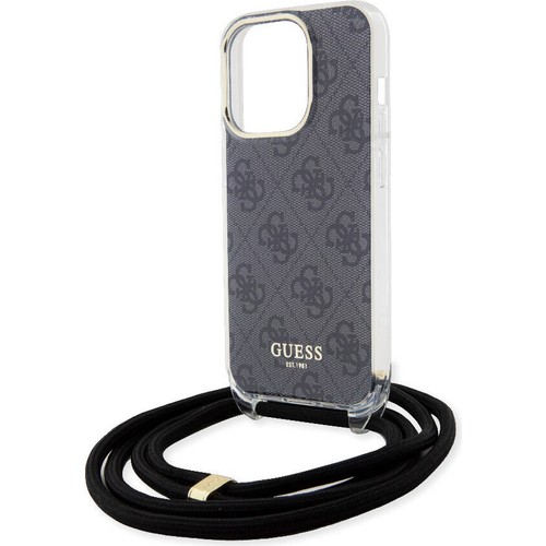 Apple iPhone 15 Pro Uyumlu Kılıf Guess Orjinal Lisanslı Çapraz Kordon 4G Desenli Kapak