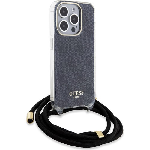 Apple iPhone 15 Pro Uyumlu Kılıf Guess Orjinal Lisanslı Çapraz Kordon 4G Desenli Kapak