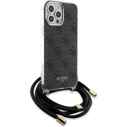 Apple iPhone 15 Pro Max Uyumlu Kılıf Guess Orjinal Lisanslı Çapraz Kordon 4G Desenli Kapak