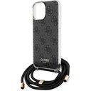 Apple iPhone 15 Pro Max Uyumlu Kılıf Guess Orjinal Lisanslı Çapraz Kordon 4G Desenli Kapak