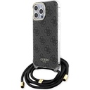 Apple iPhone 15 Pro Max Uyumlu Kılıf Guess Orjinal Lisanslı Çapraz Kordon 4G Desenli Kapak