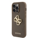 Apple iPhone 15 Pro Max Uyumlu Kılıf Guess Orjinal Lisanslı Delikli Yazı ve 4G Glitter Büyük Metal Logolu Kapak - 1