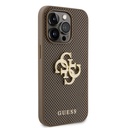 Apple iPhone 15 Pro Max Uyumlu Kılıf Guess Orjinal Lisanslı Delikli Yazı ve 4G Glitter Büyük Metal Logolu Kapak - 3