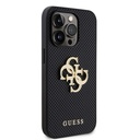 Apple iPhone 15 Pro Max Uyumlu Kılıf Guess Orjinal Lisanslı Delikli Yazı ve 4G Glitter Büyük Metal Logolu Kapak - 17