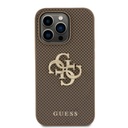 Apple iPhone 15 Pro Max Uyumlu Kılıf Guess Orjinal Lisanslı Delikli Yazı ve 4G Glitter Büyük Metal Logolu Kapak