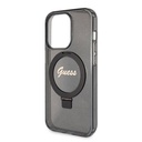 Apple iPhone 15 Pro Uyumlu Kılıf Guess Orjinal Lisanslı Magsafe Şarj Özellikli Simli Arka Yüzey Ring Standlı Kapak - 5