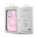 Apple iPhone 15 Pro Uyumlu Kılıf Guess Orjinal Lisanslı Magsafe Şarj Özellikli Simli Arka Yüzey Ring Standlı Kapak - 21