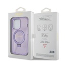 Apple iPhone 15 Pro Uyumlu Kılıf Guess Orjinal Lisanslı Magsafe Şarj Özellikli Simli Arka Yüzey Ring Standlı Kapak - 28