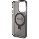 Apple iPhone 15 Pro Uyumlu Kılıf Guess Orjinal Lisanslı Magsafe Şarj Özellikli Simli Arka Yüzey Ring Standlı Kapak
