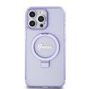 Apple iPhone 15 Pro Max Uyumlu Kılıf Guess Orjinal Lisanslı Magsafe Şarj Özellikli Simli Arka Yüzey Ring Standlı Kapak - 2