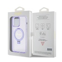 Apple iPhone 15 Pro Max Uyumlu Kılıf Guess Orjinal Lisanslı Magsafe Şarj Özellikli Simli Arka Yüzey Ring Standlı Kapak - 7
