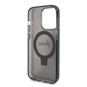 Apple iPhone 15 Pro Max Uyumlu Kılıf Guess Orjinal Lisanslı Magsafe Şarj Özellikli Simli Arka Yüzey Ring Standlı Kapak - 13