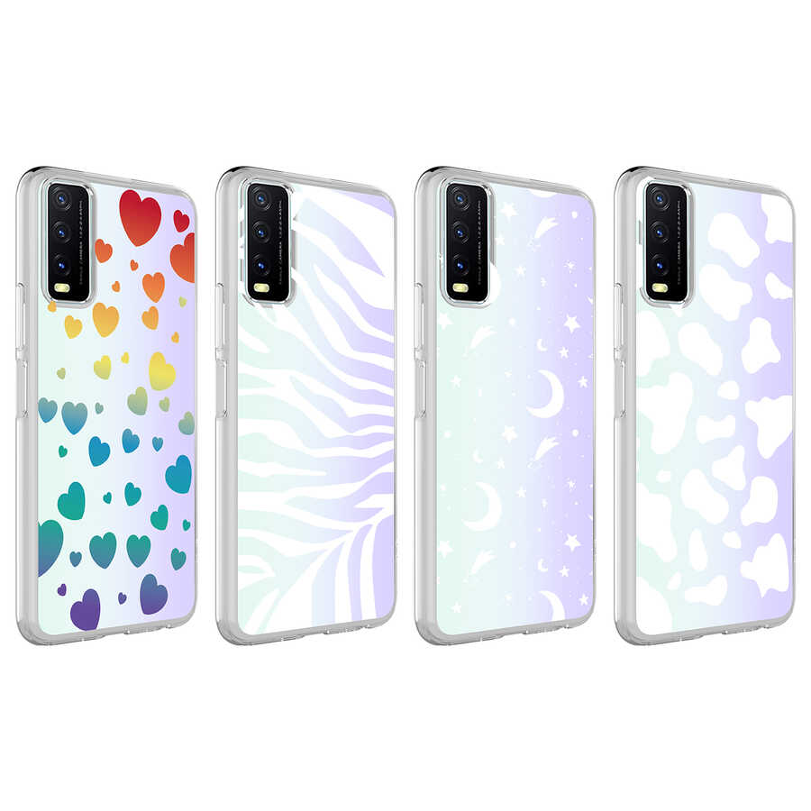 Vivo Y20S Uyumlu Kılıf Zore M-Blue Desenli Kapak - 1