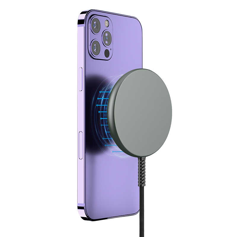 Wiwu M14 Intelligent Wireless Magnetik Şarj Ultra İnce Şeffaf 15W Android iOS Destekli - 12