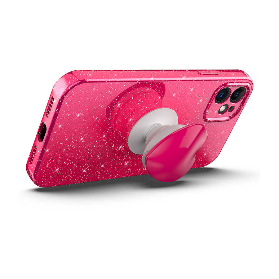 Apple iPhone 11 Uyumlu Kılıf Kamera Korumalı Simli Pop Soketli Lüks Zore Koton Soketli Kapak - 1