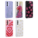 Samsung Galaxy M23 Uyumlu Kılıf Simli Desenli Kamera Korumalı Parlak Zore Popy Kapak - 1