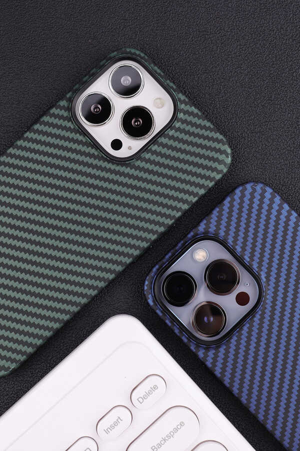 Apple iPhone 13 Uyumlu Kılıf Karbon Fiber Tasarımlı Zore Karbono Kapak - 6