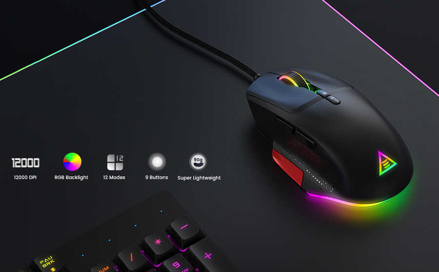 Eksa EM600 Kablolu 12 Modlu RGB Işıklı Oyuncu Mouse 12000 DPI - 4