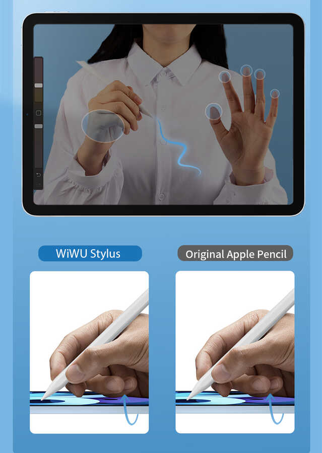 Wiwu Pencil L Dokunmatik Kalem Palm-Rejection Eğim Özellikli Çizim Kalemi - 8