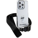Apple iPhone 15 Pro Uyumlu Kılıf Karl Lagerfeld Orjinal Lisanslı Boyun Askılı Choupette İkonik Crossbody Kapak