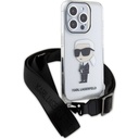 Apple iPhone 15 Pro Uyumlu Kılıf Karl Lagerfeld Orjinal Lisanslı Boyun Askılı Karl İkonik Crossbody Kapak