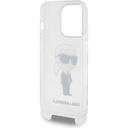Apple iPhone 15 Pro Uyumlu Kılıf Karl Lagerfeld Orjinal Lisanslı Boyun Askılı Karl İkonik Crossbody Kapak