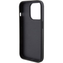 Apple iPhone 15 Pro Max Uyumlu Kılıf Karl Lagerfeld Orjinal Lisanslı Metal Yazı Logolu Dikişli Logo Arka Yüzey Kapitone Kapak