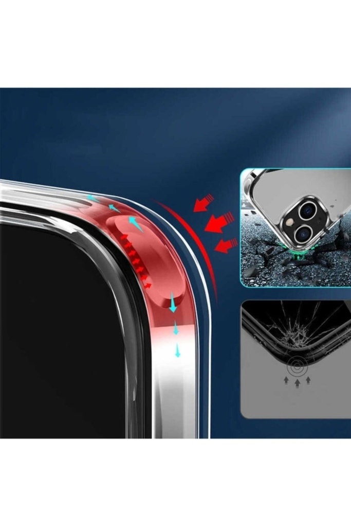 Apple iPhone 14 Uyumlu Kılıf Standlı Şeffaf Silikon Zore L-Stand Kapak