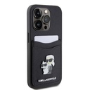 Apple iPhone 15 Pro Uyumlu Kılıf Karl Lagerfeld Orjinal Lisanslı Metal Logo Kartlıklı Saffiano Kapak - 2