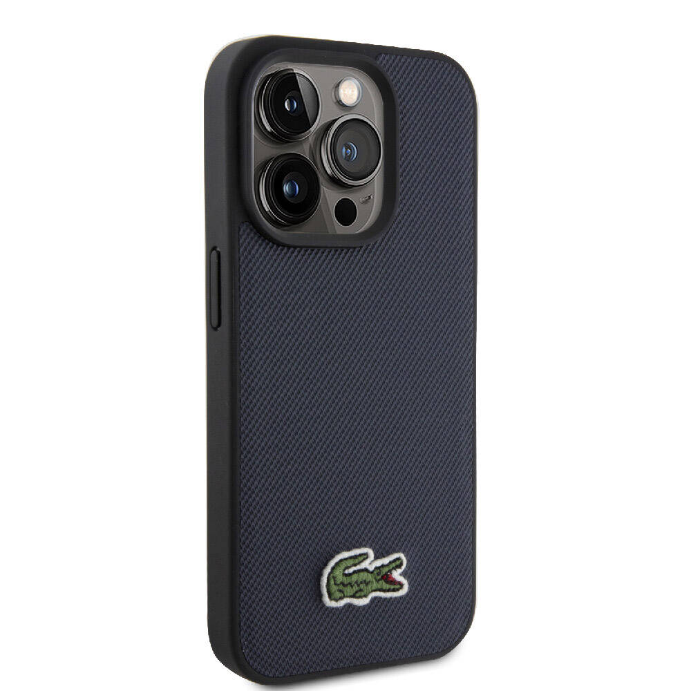 Apple iPhone 15 Pro Uyumlu Kılıf Lacoste Orjinal Lisanslı PU Pike Desenli Arka Yüzey İkonik Timsah Dokuma Logolu Kapak - 10