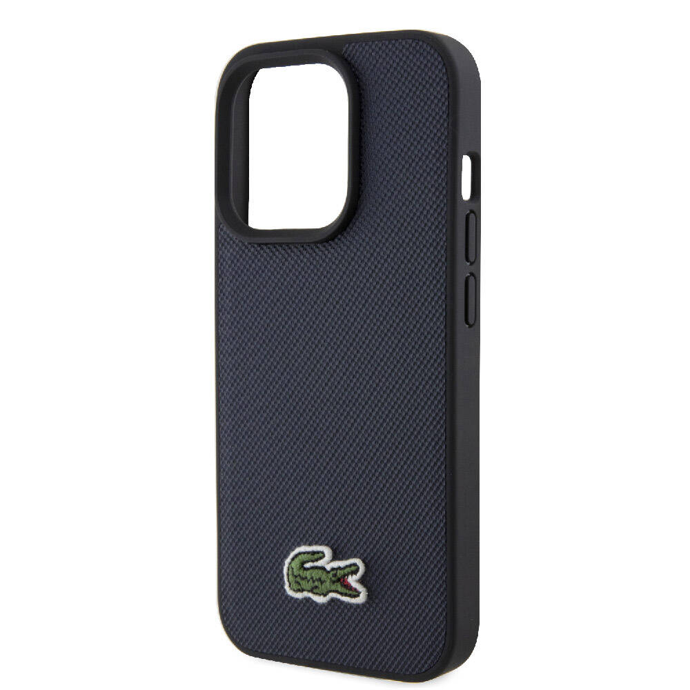 Apple iPhone 15 Pro Uyumlu Kılıf Lacoste Orjinal Lisanslı PU Pike Desenli Arka Yüzey İkonik Timsah Dokuma Logolu Kapak - 12